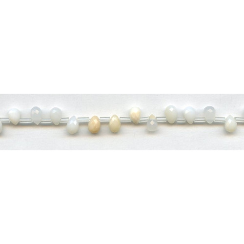 291-1053 White Opal <br>5x7 Teardrop Briolette