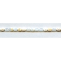 White Opal 5x7 Faceted Flat Oval