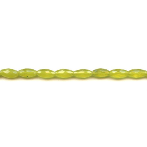 295-1028 Olive Quartz <br>6x12 Faceted Oval Rice