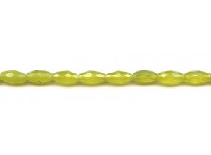 Olive Quartz 6x12 Faceted Oval Rice