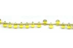 Olive Quartz 5x8 Flat Pear Briolette