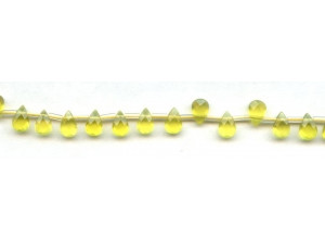 Olive Quartz 5x8 Flat Pear Briolette