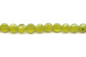 Olive Quartz 10mm Faceted Coin