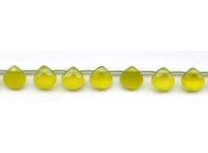 Olive Quartz 10mm Flat Pear Briolette