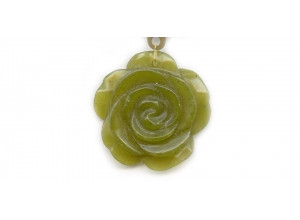 Olive Quartz 40x Flower Pendant