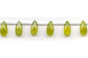 Olive Quartz 8x18 Flat Pear Briolette