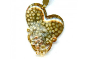 Fossil Coral 60x78 Carved Pendant