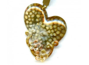 Fossil Coral 60x78 Carved Pendant