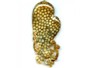 Fossil Coral 50x114 Carved Pendant