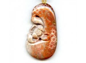 Fossil Coral 83x67 Carved Pendant