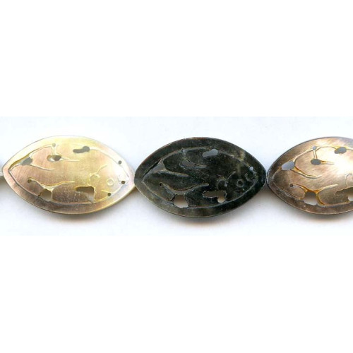 245-1279 Black Mother of Pearl <br>21x36 Carved Flat Oval