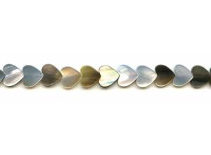 Black Mother of Pearl 10mm Heart