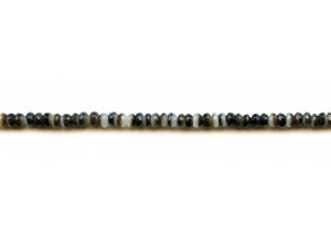 Black Mother of Pearl 4mm Faceted Rondell