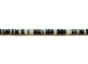 Black Mother of Pearl 6mm Faceted Rondell