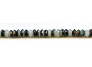 Black Mother of Pearl 8mm Faceted Rondell