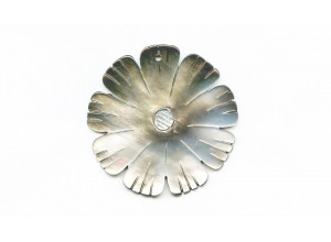 Black Mother of Pearl 45-46mm Flower Pendant