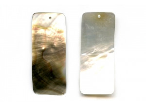 Black Mother of Pearl 56x24 Flat Rectangle Pendant