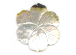 Black Mother of Pearl 90-98mm Flower Pendant