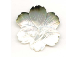 Black Mother of Pearl 80x Flower Pendant