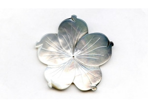 Black Mother of Pearl 50mm Flower Pendant