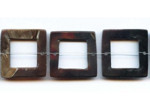 Black Mother of Pearl 30mm Rectangle Donut