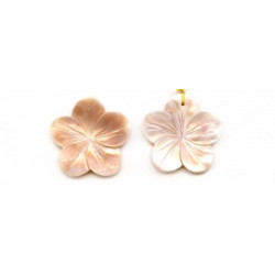 Pink Mother of Pearl 29mm Flower Pendant