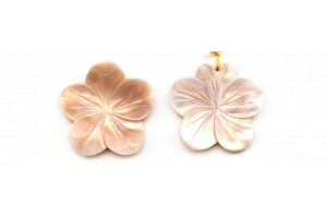 Pink Mother of Pearl 29mm Flower Pendant