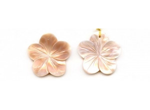 Pink Mother of Pearl 29mm Flower Pendant