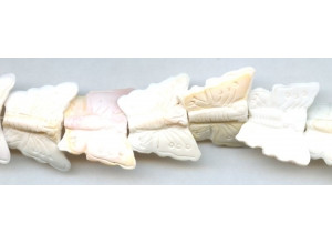 Pink Mother of Pearl 25-30mm Carved Butterfly