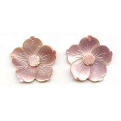 Pink Mother of Pearl 38mm Flower Pendant