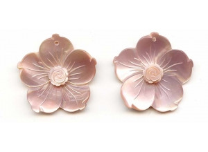 Pink Mother of Pearl 38mm Flower Pendant