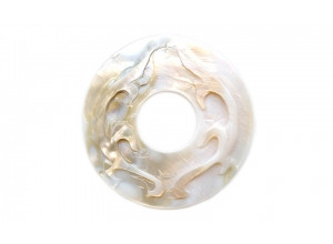 Pink Mother of Pearl 50mm Carved Donut