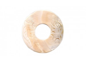 Pink Mother of Pearl 50mm Carved Donut