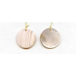Pink Mother of Pearl 26mm Coin Pendant