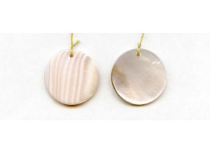 Pink Mother of Pearl 26mm Coin Pendant