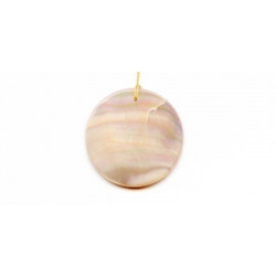 Pink Mother of Pearl 35mm Coin Pendant