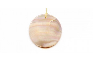 Pink Mother of Pearl 35mm Coin Pendant