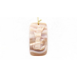 Pink Mother of Pearl 42x23 Carved Pendant