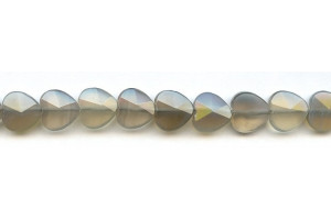 Gray Onyx 12mm Faceted Heart