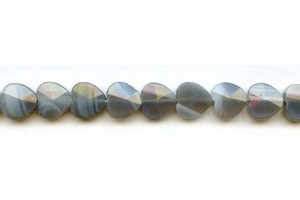 Gray Onyx 12mm Faceted Heart