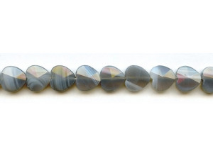 Gray Onyx 12mm Faceted Heart