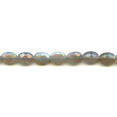 301-1159 Gray Onyx <br>10x14 Faceted Flat Oval