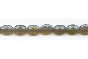 Gray Onyx 10x14 Faceted Flat Oval