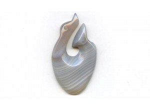 Gray Agate 53x30  Pendant