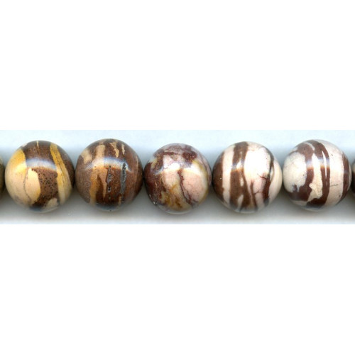 302-0020 Brown Zebra Jasper <br>20mm Round