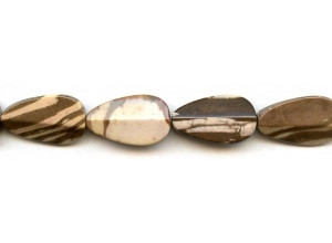 Brown Zebra Jasper 15x25 Ridged Flat Pear