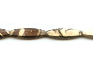 Brown Zebra Jasper 10x40 6-sided Oval Rice