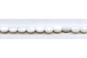 White Jade 8x10 Faceted Flat Oval