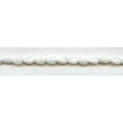 White Jade 6x9 Faceted Flat Pear