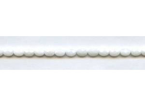 White Jade 5x7 Faceted Flat Oval